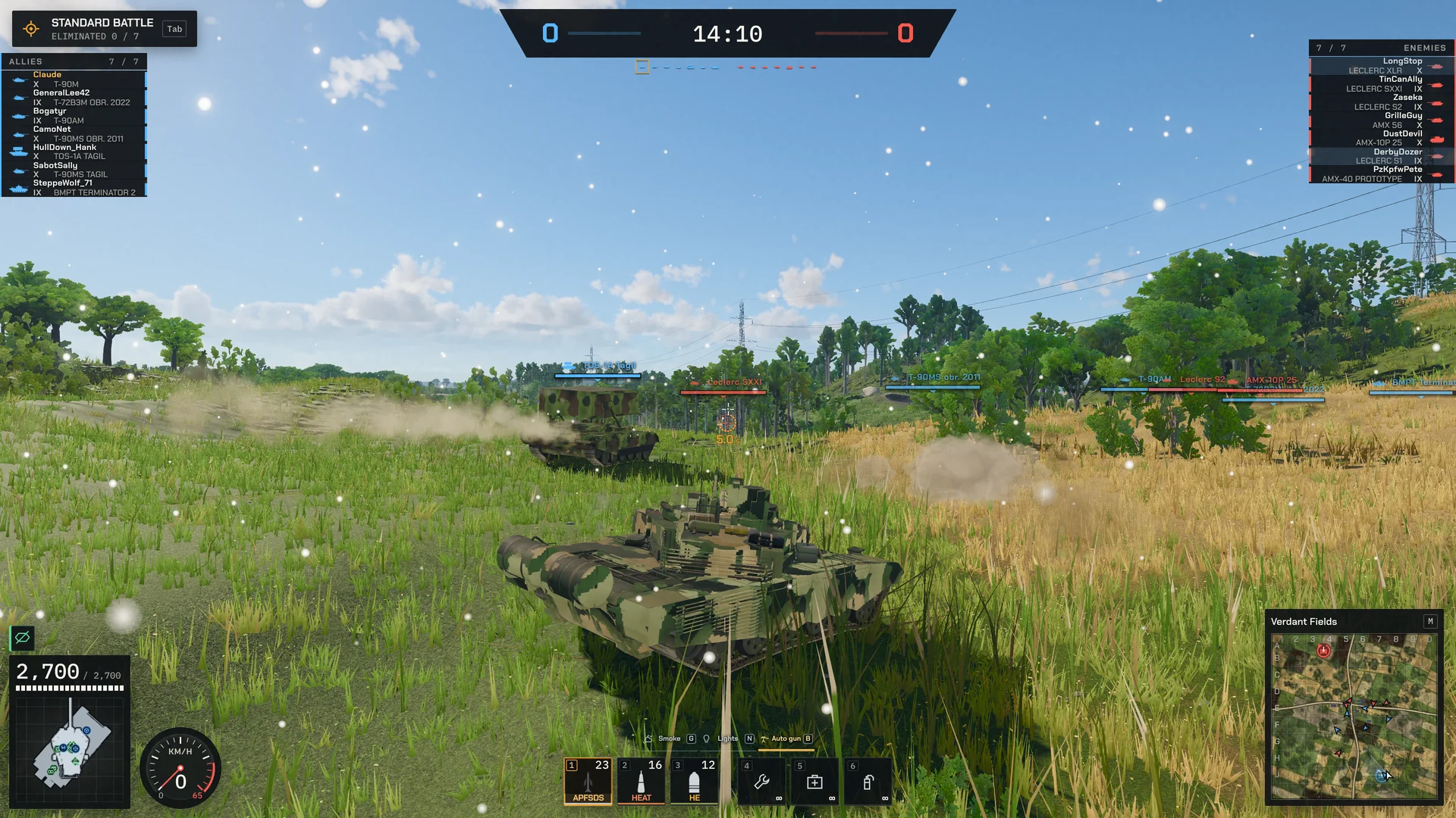 The battle HUD in third person on Verdant Fields