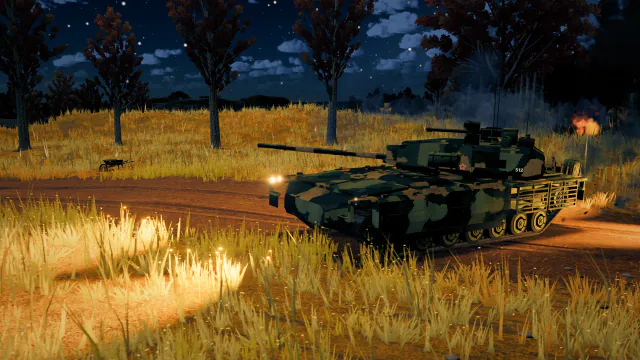 夜间，一辆 Object 148 Proto 在塔尔罕草原击毁一辆 M1A2 Abrams