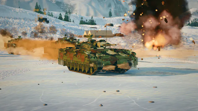 冰湖上的对决：一辆 T-80U 中弹