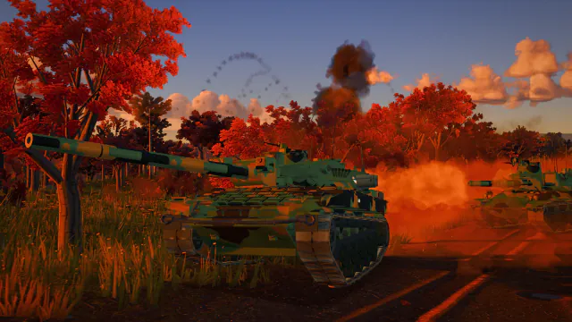 日落时分，一辆 AMX-30B2 在安伯福击毁一辆 T-62MV-1