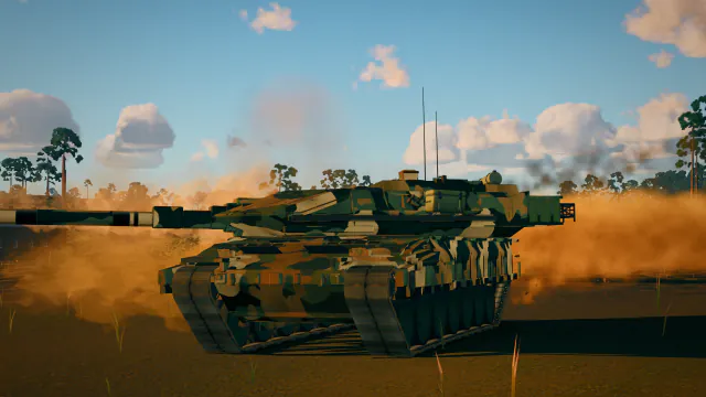 傍晚，一辆 Leopard 2A4 在长叶渡口击毁一辆 T-72B3