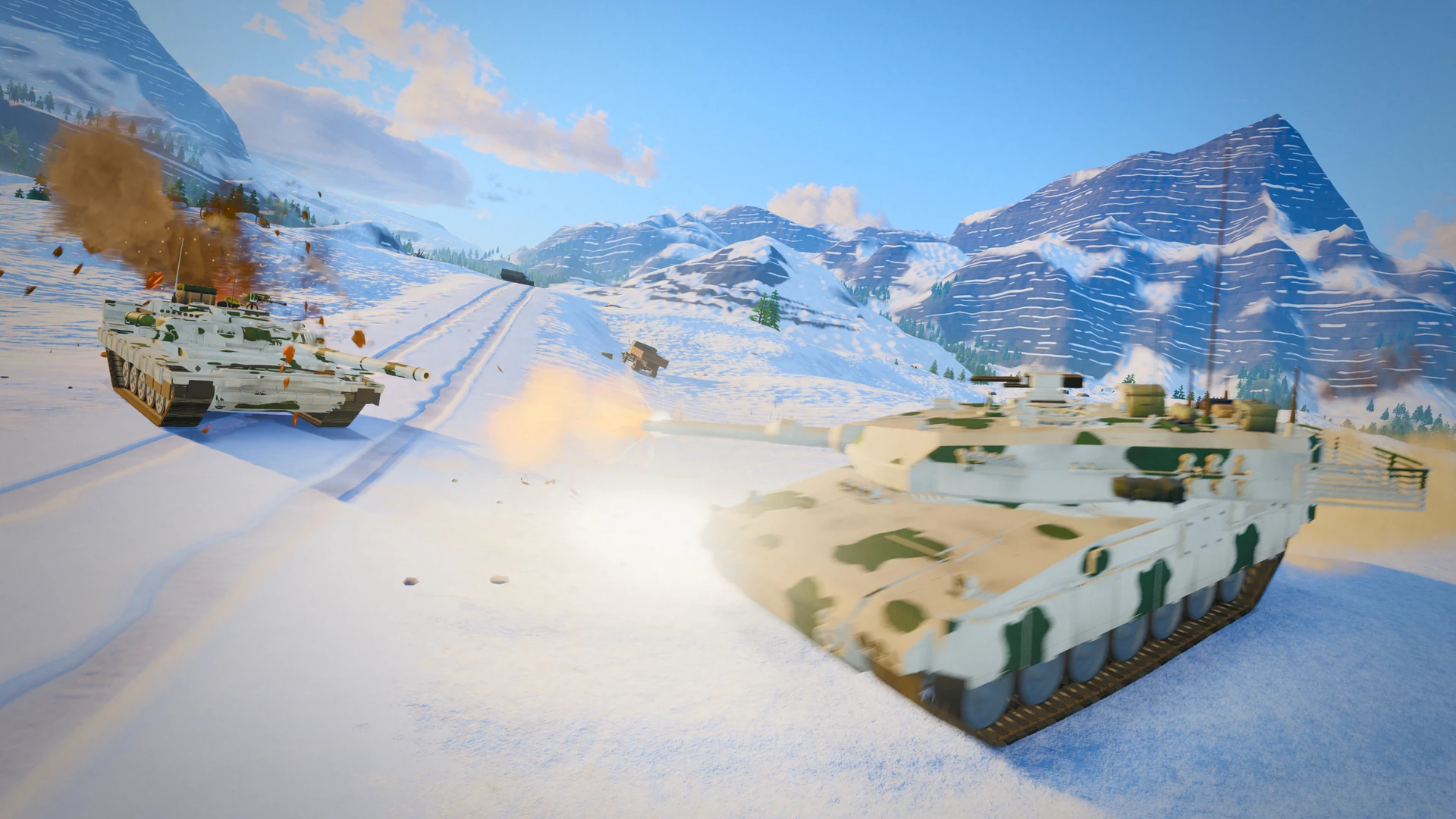 冰川关，上午：Stridsvagn 122 对 T-80BV
